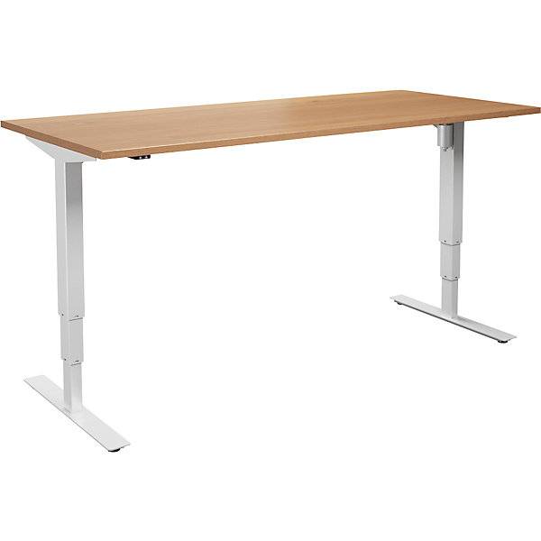 Schreibtisch Atlanta elektrisch höhenverstellbar gerade BxT 1800 x 800 mm Buche/weiß. TAKKT Industrial &