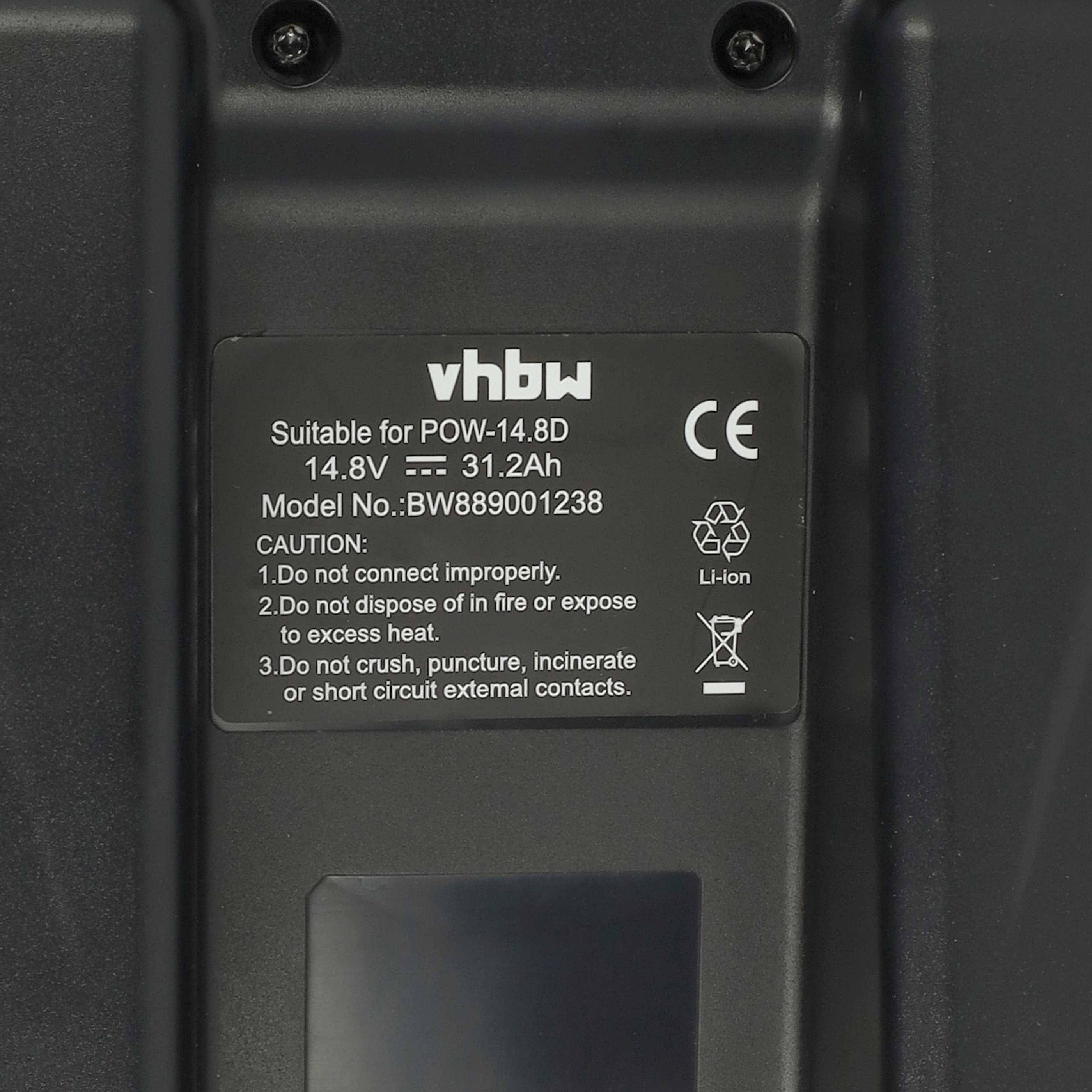 vhbw Akku kompatibel mit Powakaddy FW7s | FW7, Sport, FW5, FW3 Elektro-Trolley Caddy (31,2 Ah, 14,8 V, Li-Ion, inkl.-3