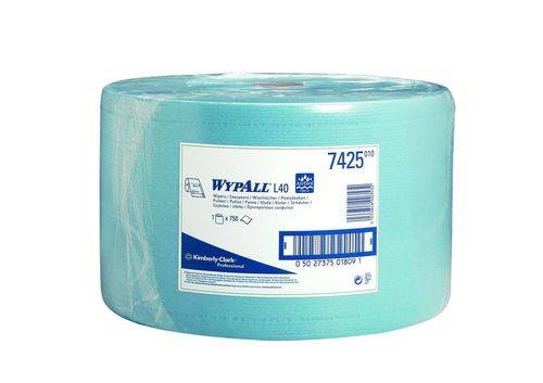 WypAll® Reinigungstücher L30, Jumborolle 7425, blau, 3-lagig, 1 Rolle à 750 Tücher-0