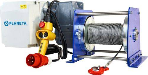 PLANETA Elektrische Seilwinde PFW-C 2000, mit 50 m Hubseil, Tragfähigkeit 2000 kg-1