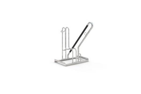 Fahrrad-Anlehnparker 4801 XXBF, Anschlagschutz, B 600 mm, Freiaufstellung, erweiterbar