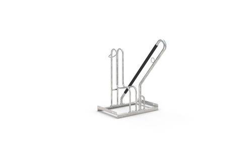 Fahrrad-Anlehnparker 4801 XXBF, Anschlagschutz, B 600 mm, Freiaufstellung, erweiterbar-0