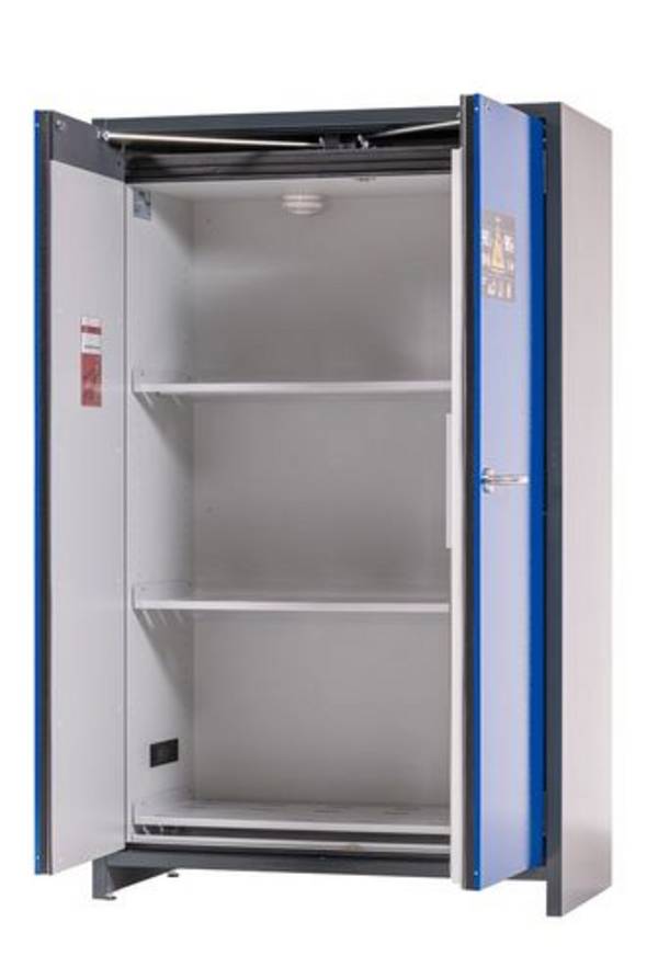 asecos Lithium-Ionen Akku-Lagerschrank, SafeStore Core, 3 Fachböden, B 1200 mm