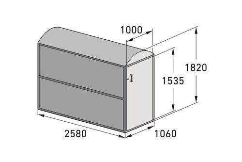Fahrradgarage BIKEBOX Maxi-2, Stahlblech, Fahrräder, Pedelecs, E-Bikes (BxTxH) 1060 x 2580 x 1820 mm-4