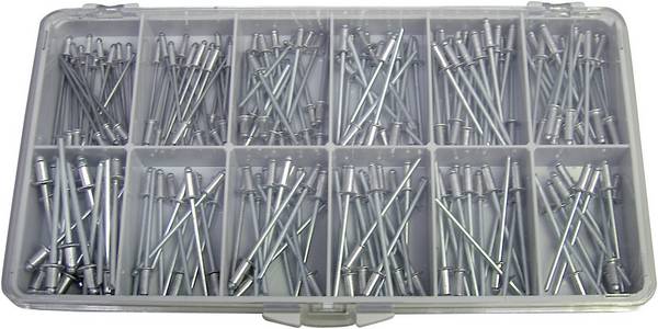 TOOLCRAFT DIN 7337 ALU/STZN Nieten Sortiment Inhalt 1 Set
