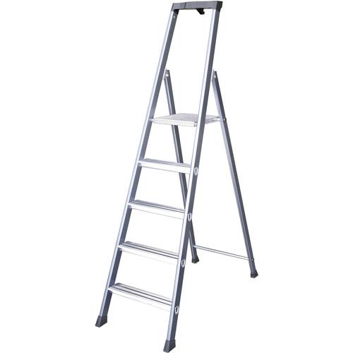 Thumbnail - Krause 124227 Aluminium Stufen-Stehleiter Arbeitshöhe (max.): 3.70 m Silber, Blau DIN EN 131 7.70 kg