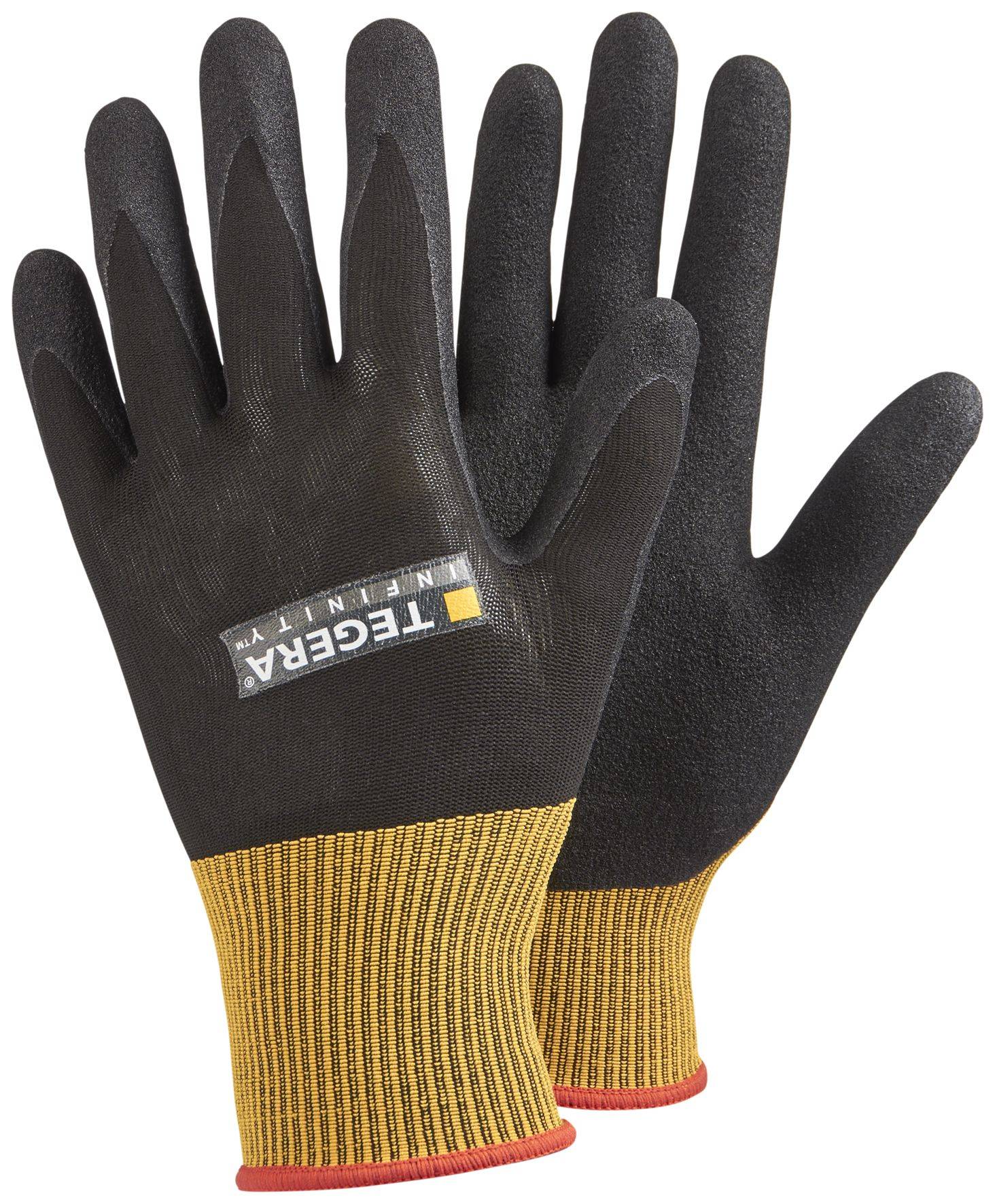 Arbeitshandschuhe TEGERA Infinity 8801, Kat. II, gelb/schwarz, Gr. 6-0