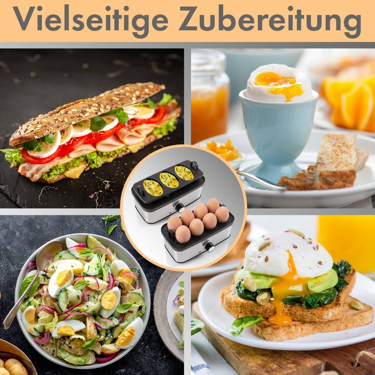ProfiCook Eierkocher PC-EK 1275, bis zu 8 Eier, Omelett-/Pochier-Funktion-4