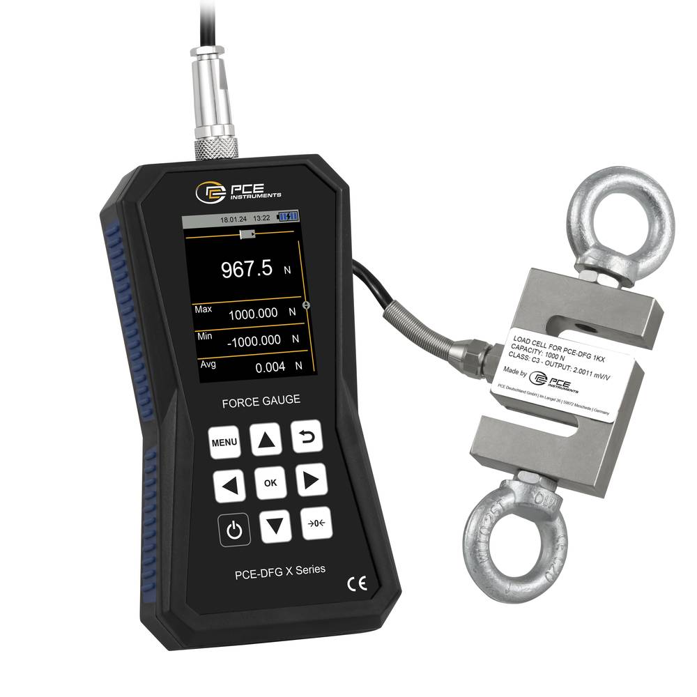 PCE Instruments PCE-DFG 1K X Krachtmeter 0 - 1000 N Fabrieksstandaard (zonder certificaat)