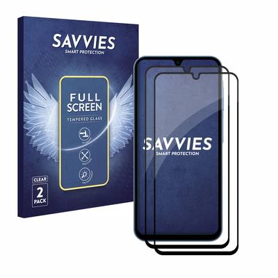 2x Savvies FHD33 2.5D Full Screen Panzerglas für Samsung Galaxy A15 / 5G Full Screen (schwarz)