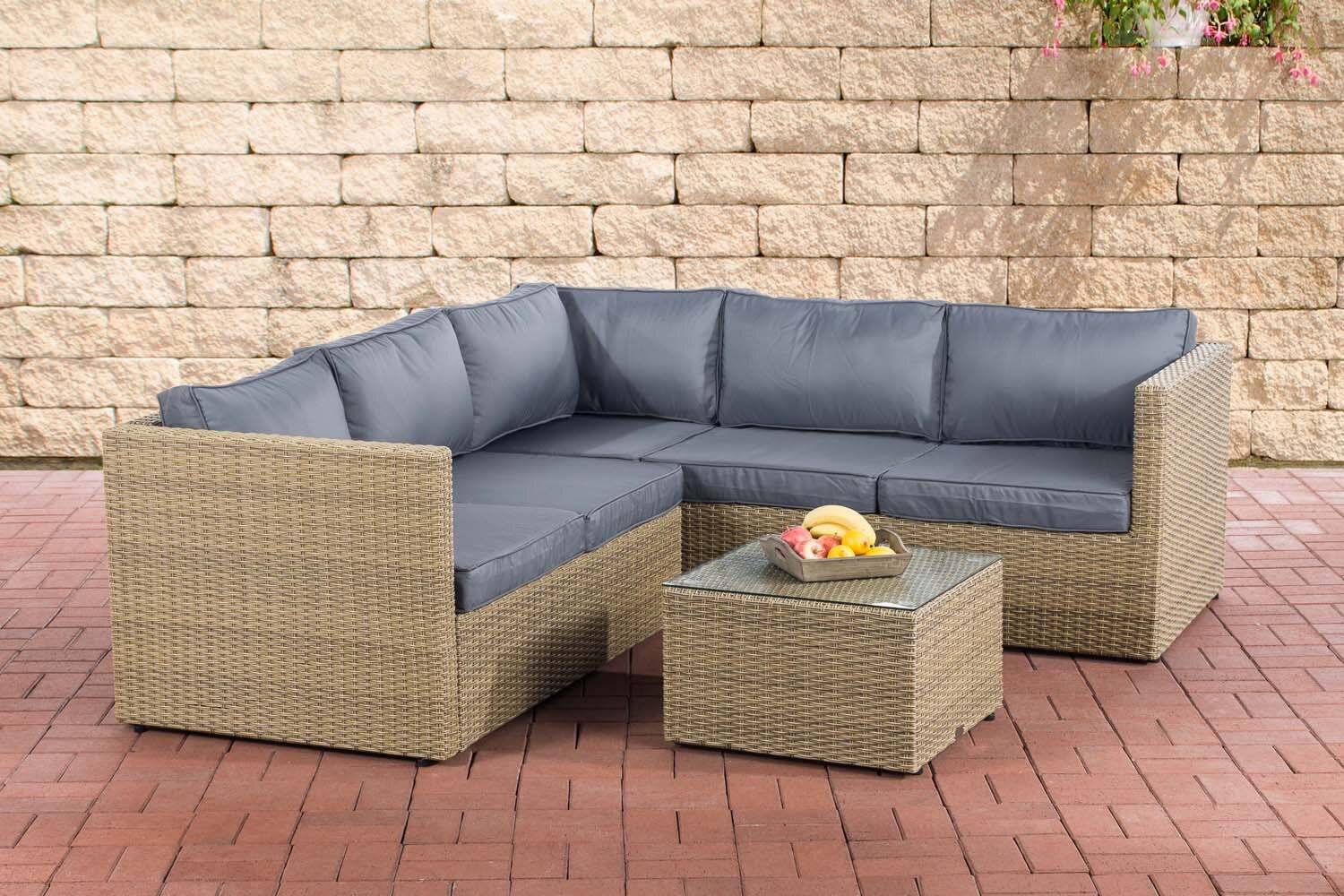 Ecksofa-Garnitur Liberi 5mm Eisengrau natura