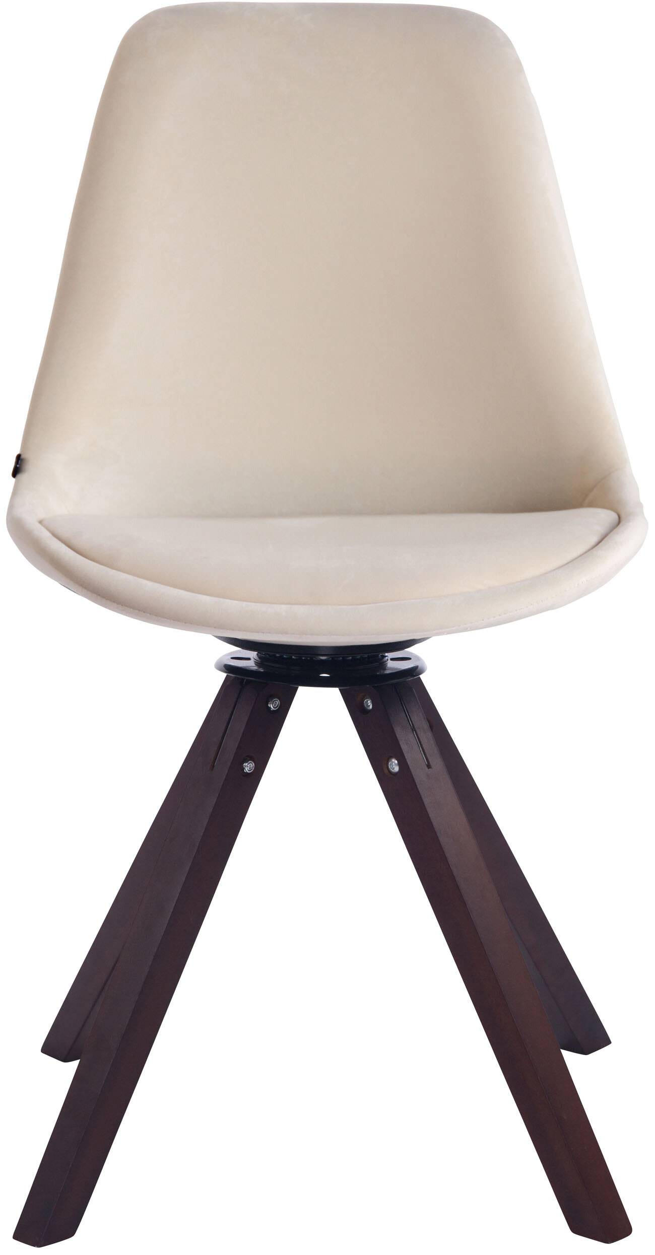 Esszimmerstuhl Troyes Samt Square walnuss creme-1