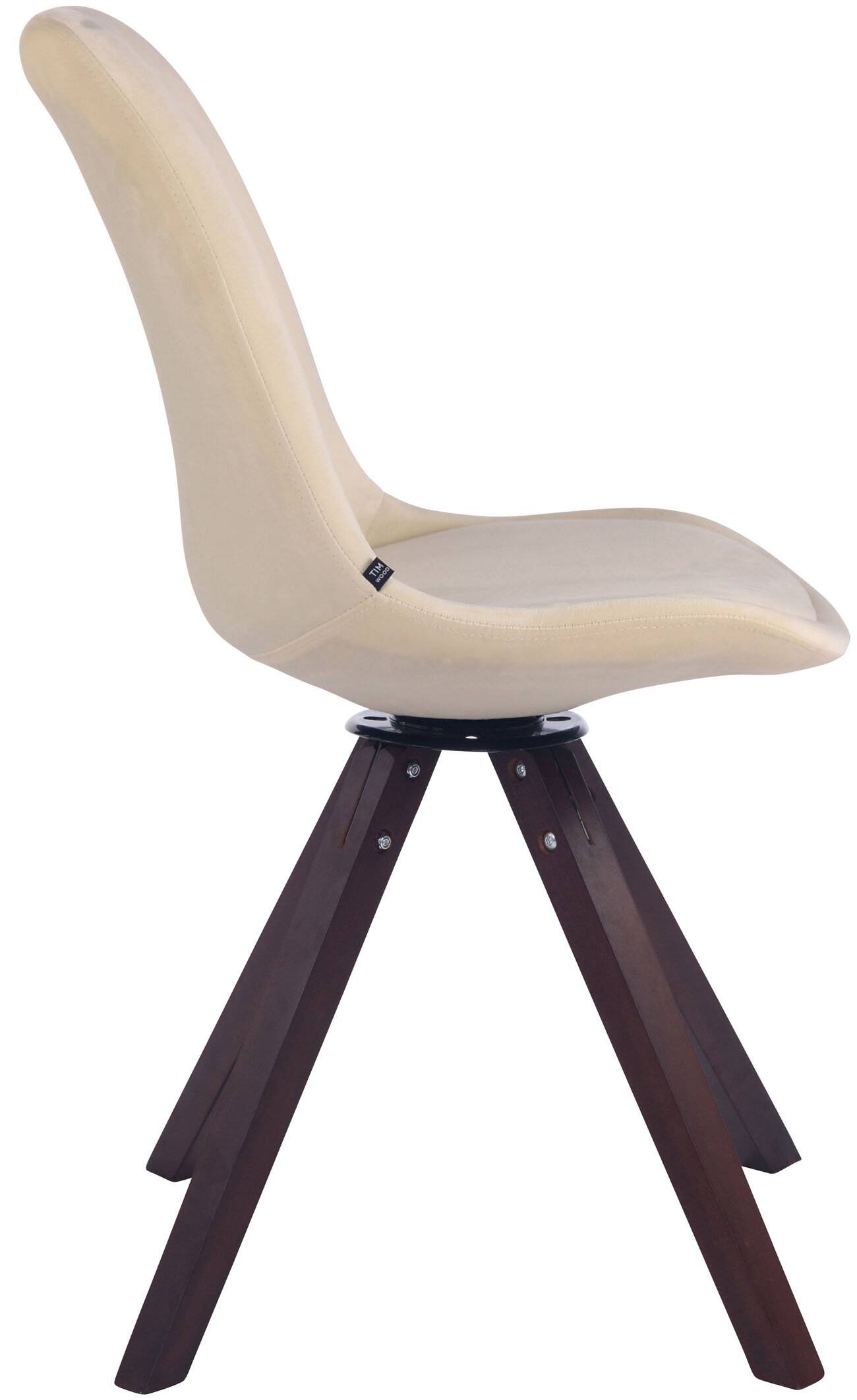 Esszimmerstuhl Troyes Samt Square walnuss creme-2