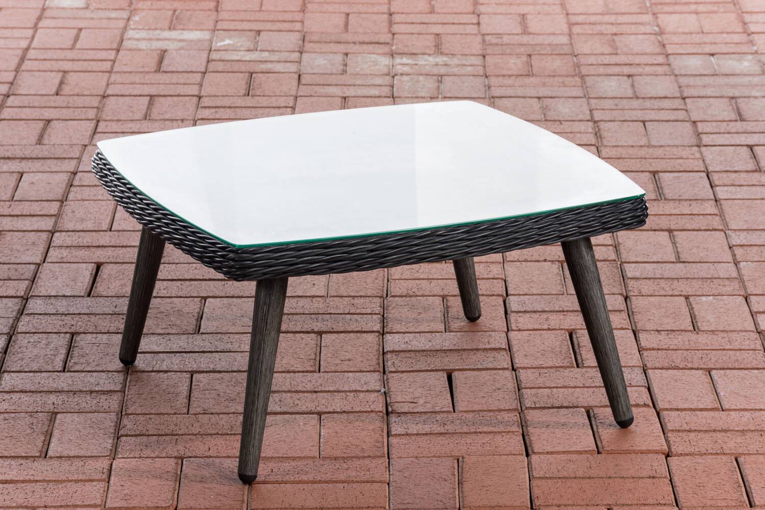 Tisch Ameland Rundrattan 30 cm schwarz-0
