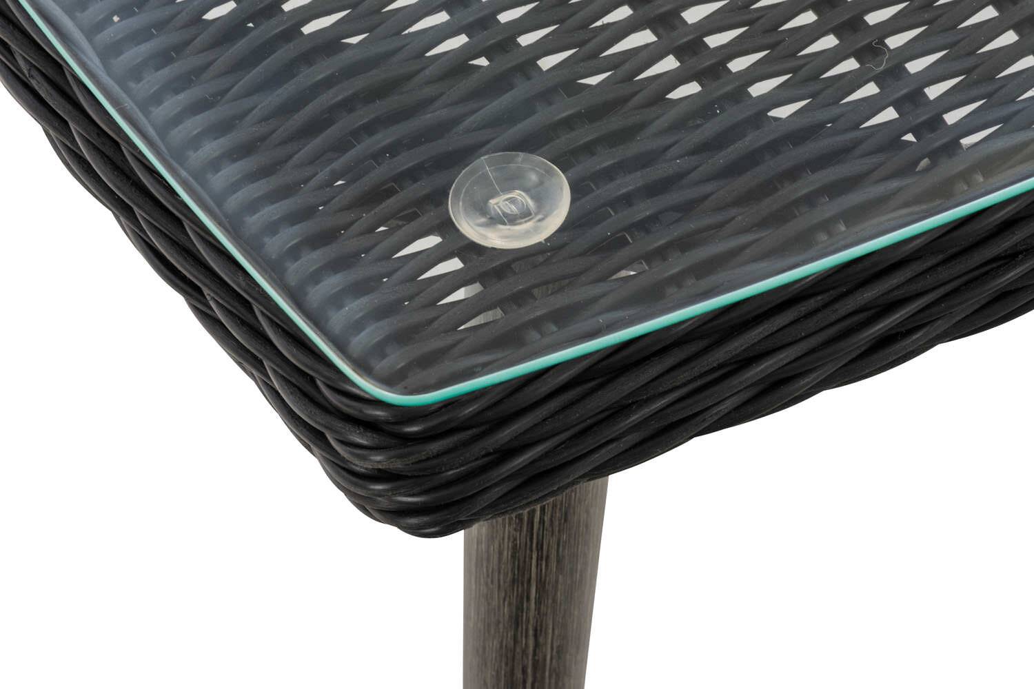 Tisch Ameland Rundrattan 30 cm schwarz-3