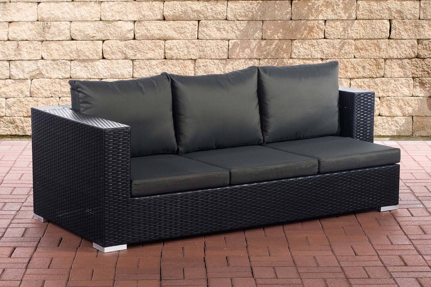 3er Sofa Provence anthrazit schwarz
