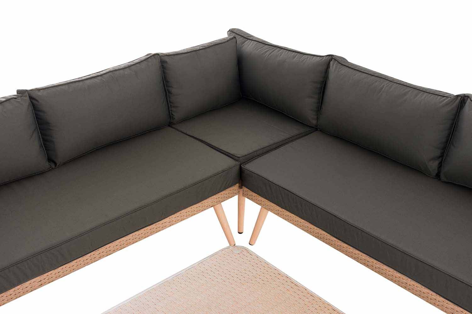 Eck-Loungeset Skara Flachrattan sand 40 cm (Hellbraun) anthrazit-3