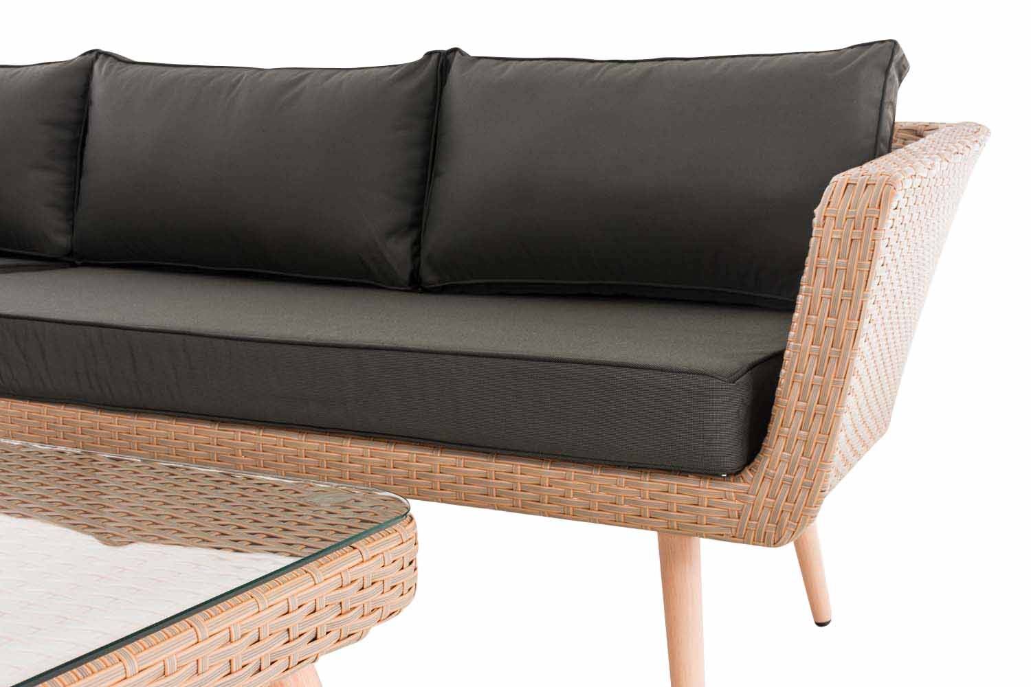 Eck-Loungeset Skara Flachrattan sand 40 cm (Hellbraun) anthrazit-4