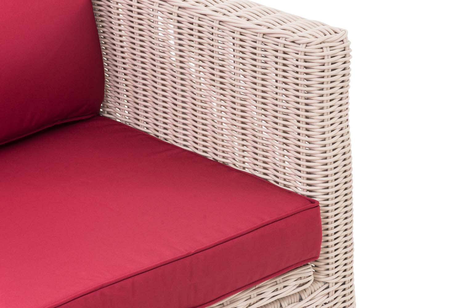 Ecksofa Tibera 5mm rubinrot perlweiß-4