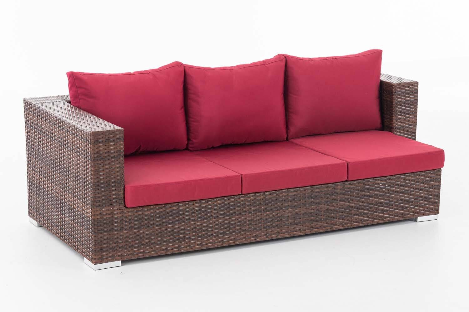3er Sofa Provence rubinrot braun-meliert-1