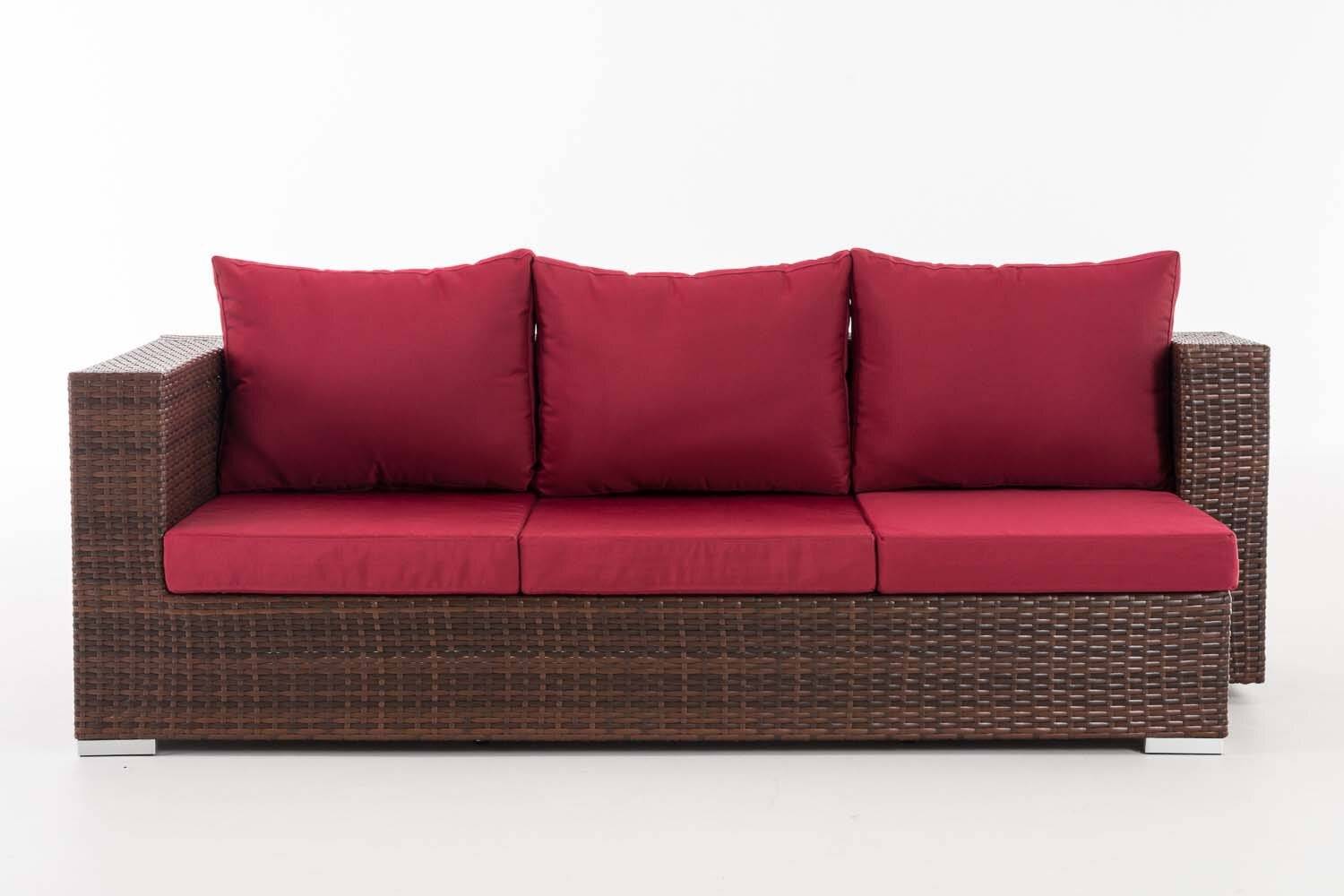 3er Sofa Provence rubinrot braun-meliert-2