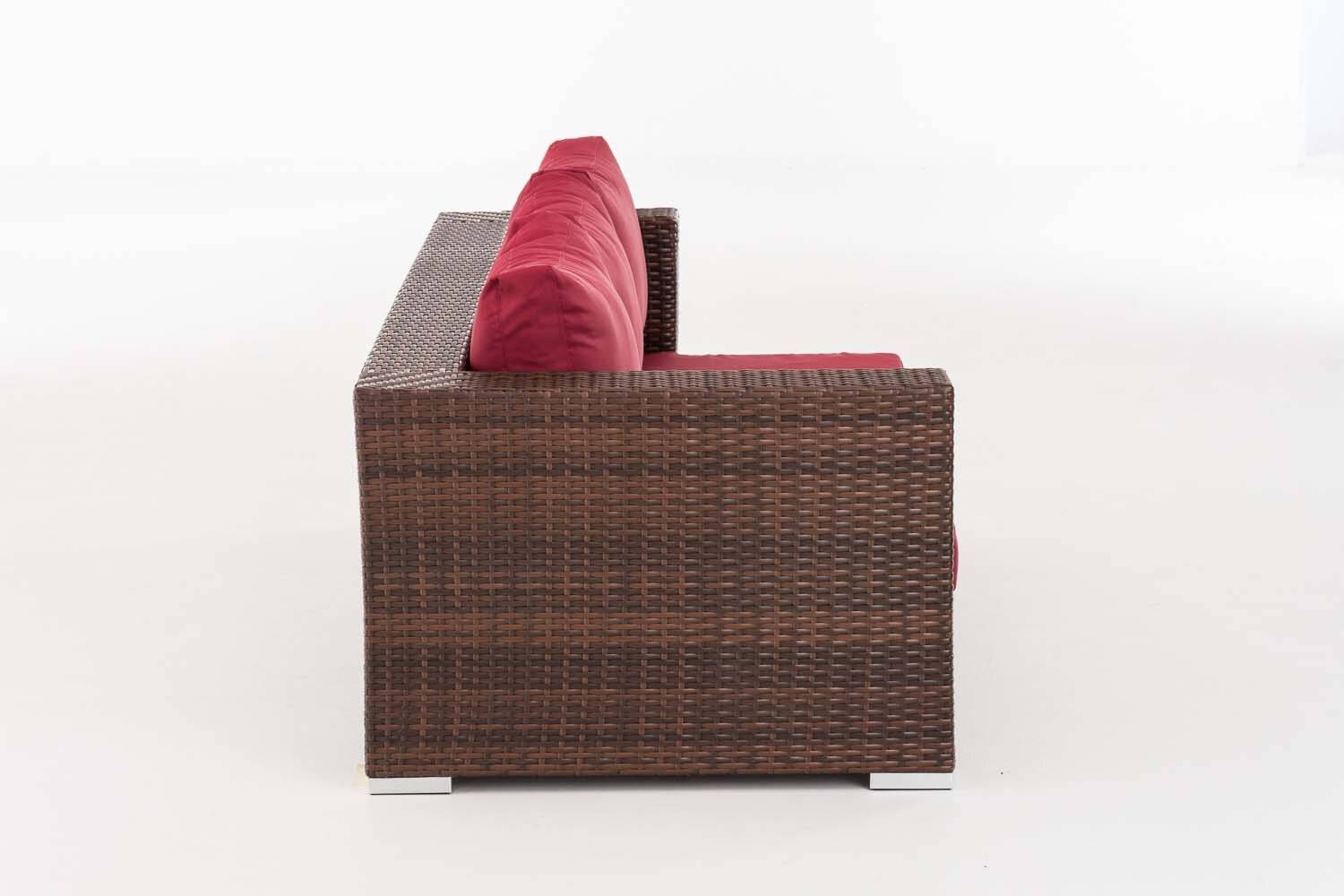 3er Sofa Provence rubinrot braun-meliert-3
