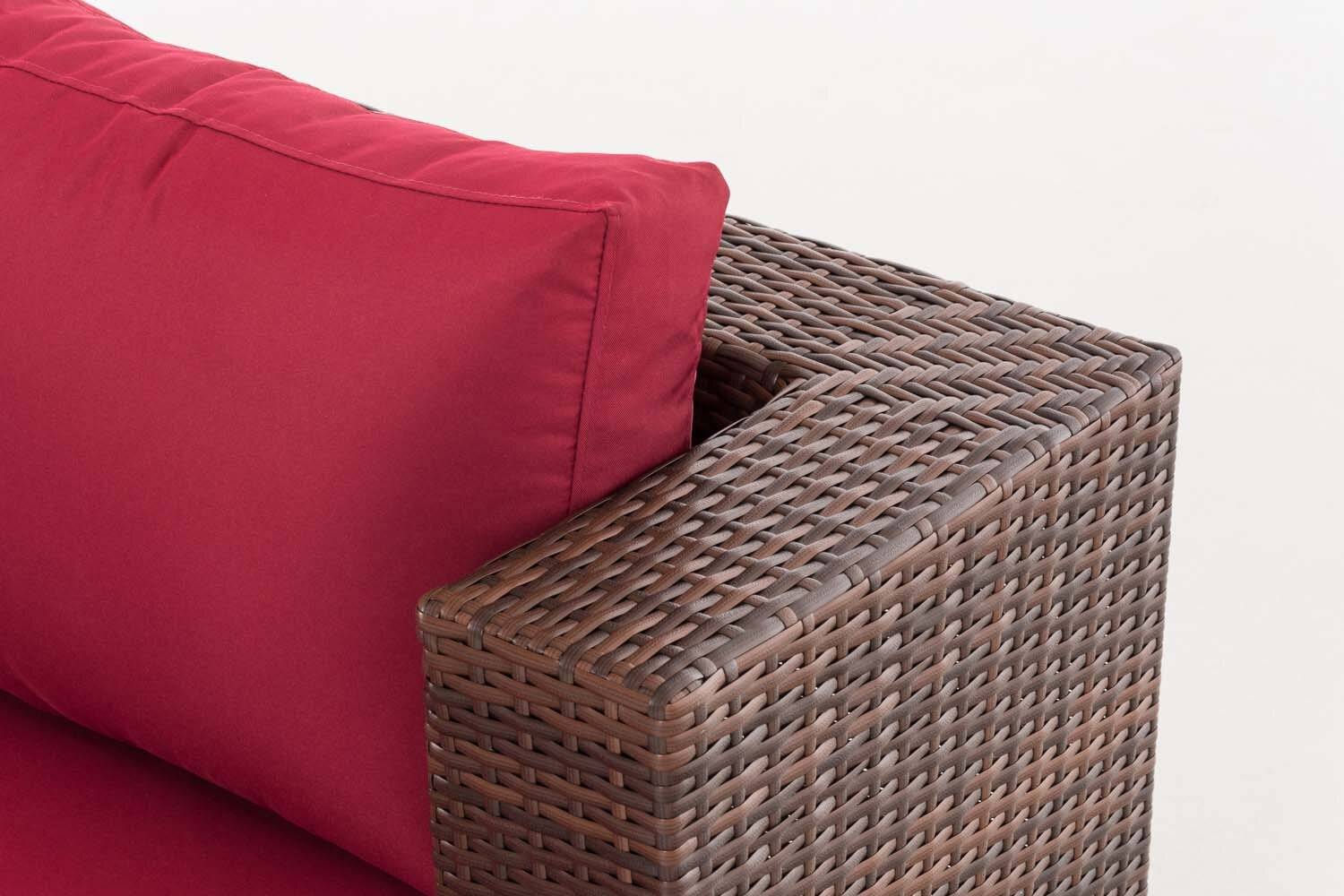 3er Sofa Provence rubinrot braun-meliert-4
