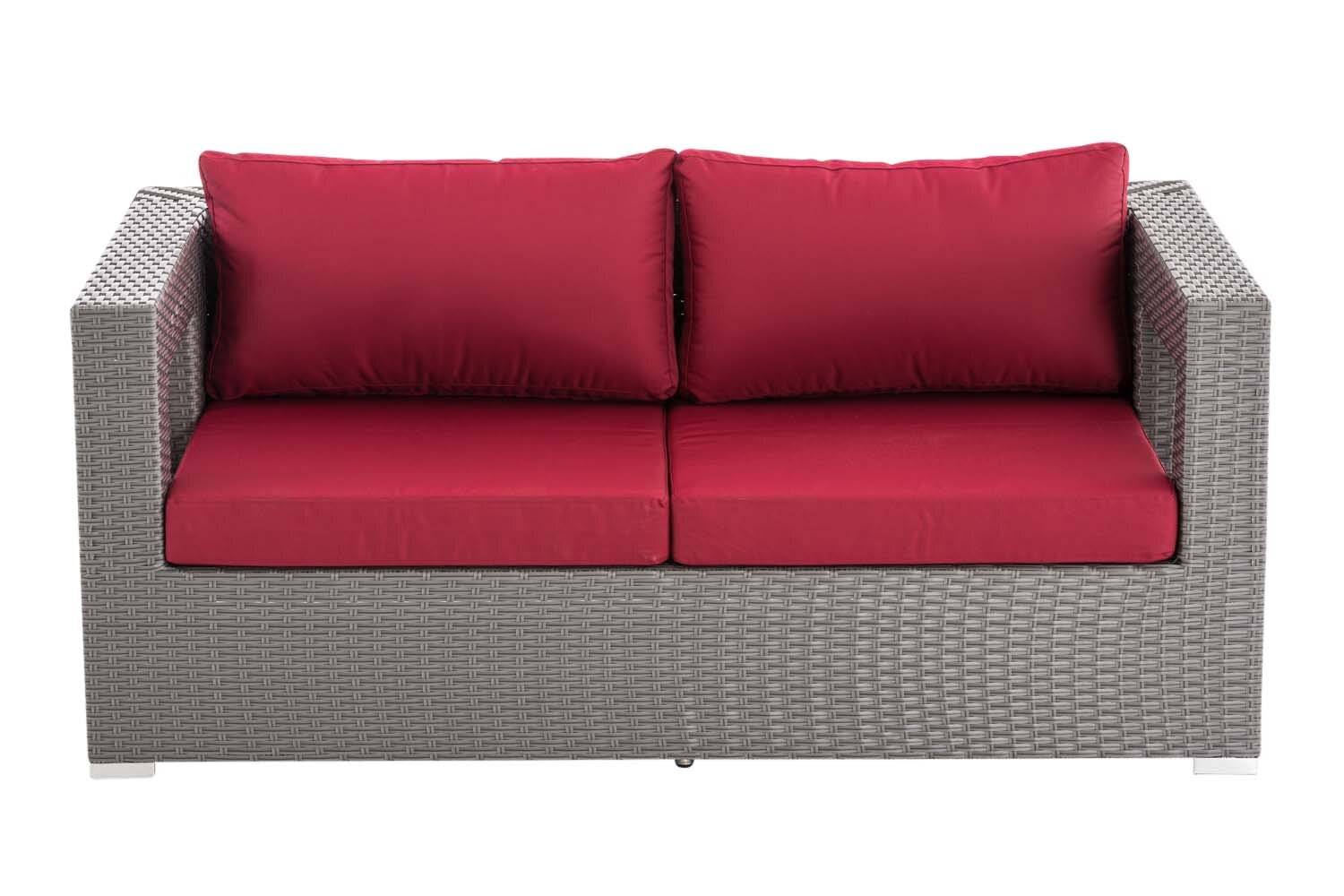 2er Sofa Honolulu rubinrot grau-1