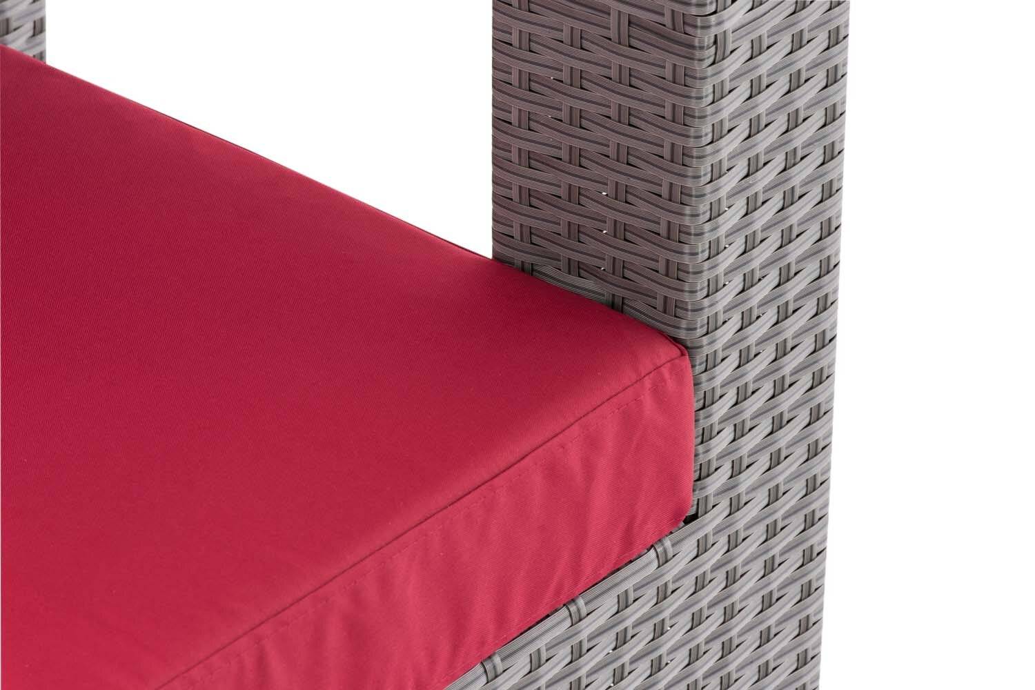 2er Sofa Honolulu rubinrot grau-2