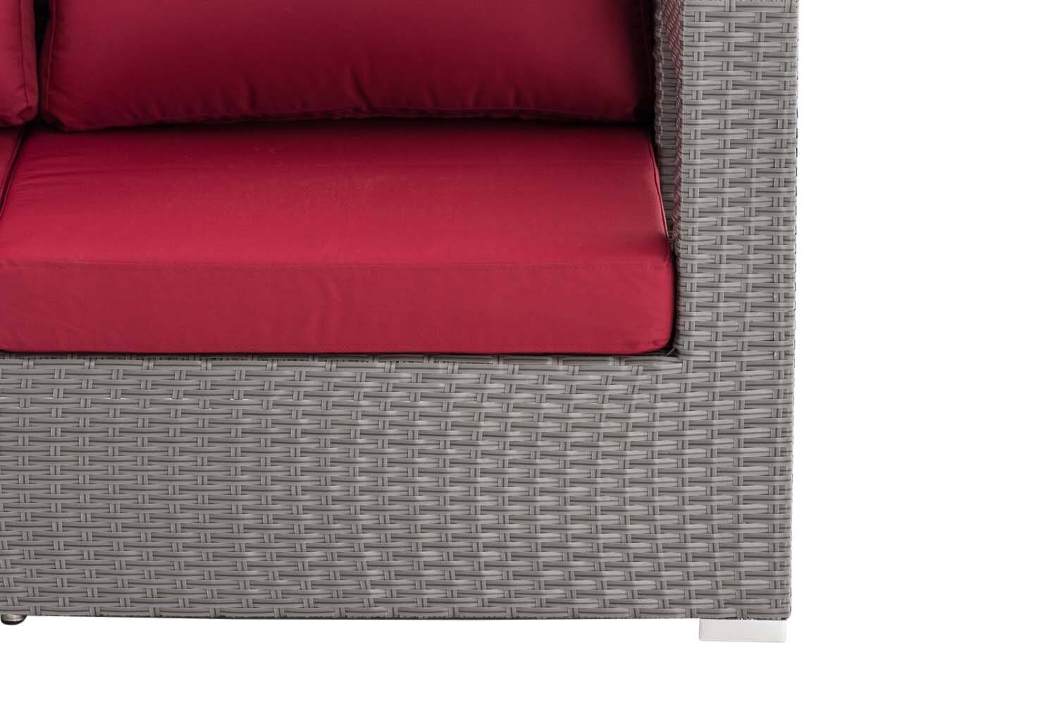 2er Sofa Honolulu rubinrot grau-4