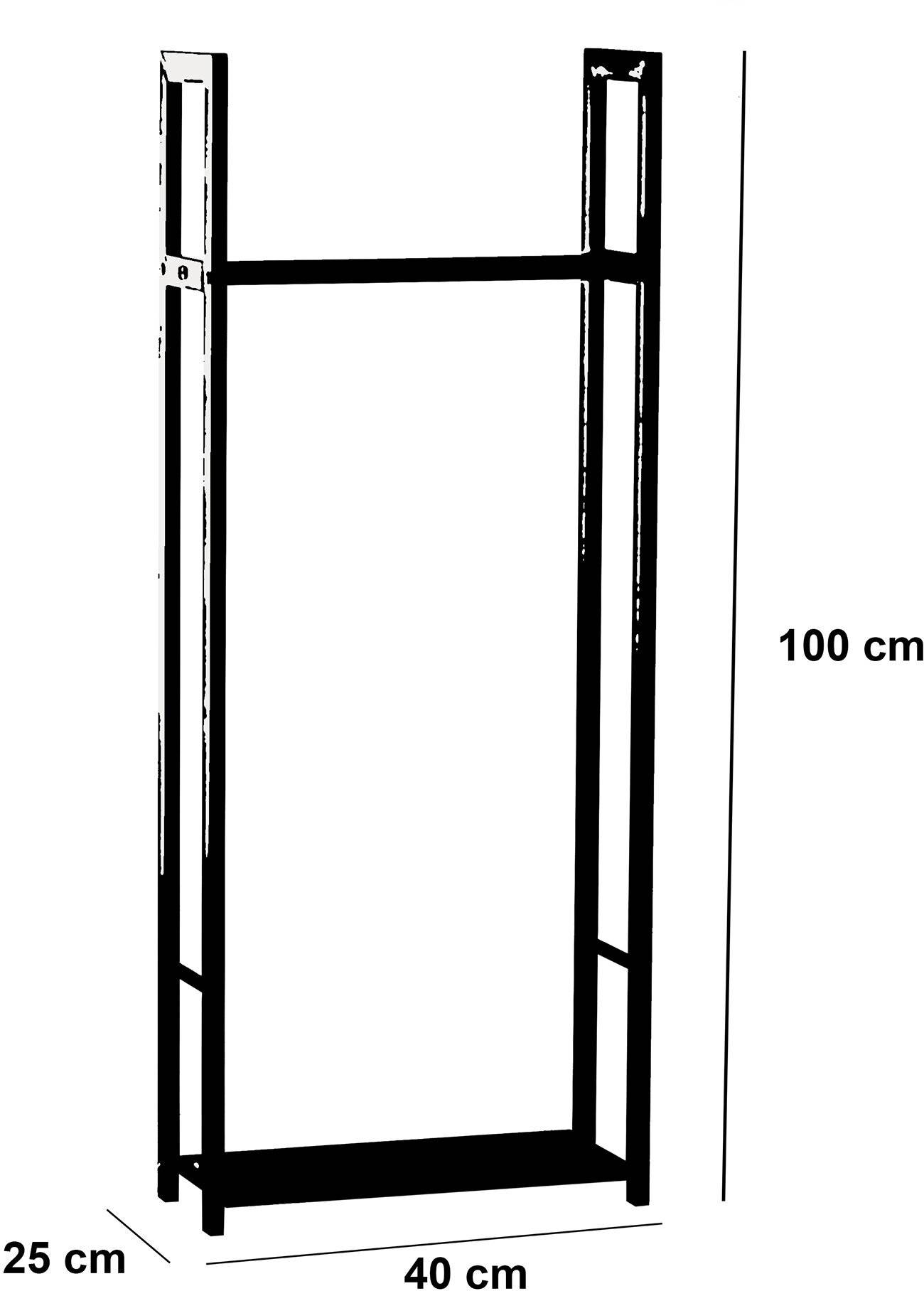 Kaminholzständer Snow 100x40x25 schwarz-1