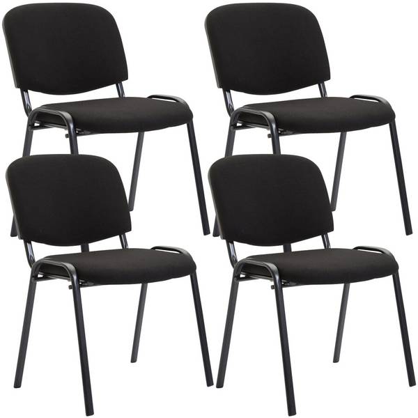4er Set Besucherstuhl Ken Stoff schwarz