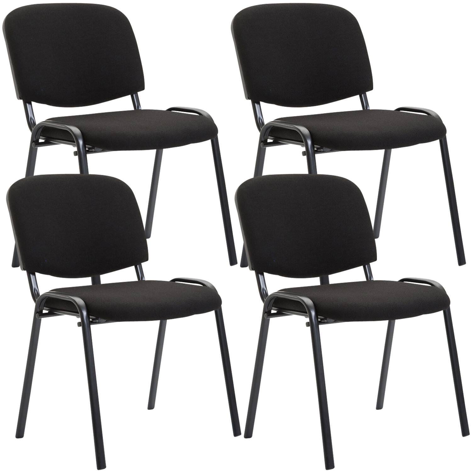 4er Set Besucherstuhl Ken Stoff schwarz-0