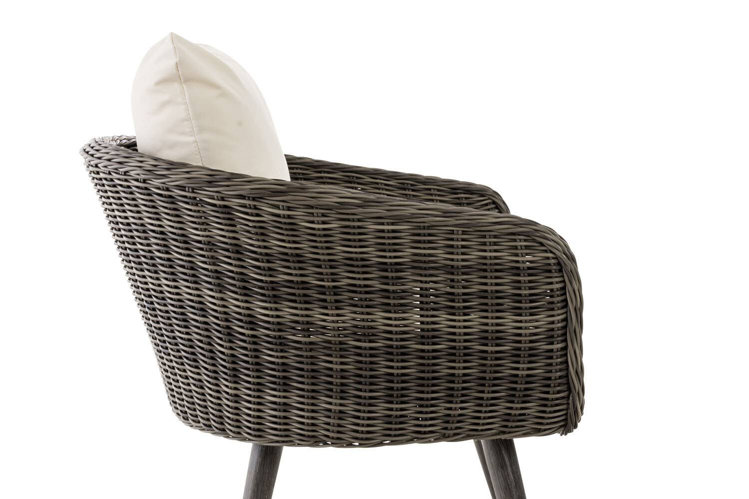 Sessel Ameland Rund cremeweiß 40 cm (Dunkelgrau) grau-meliert-2