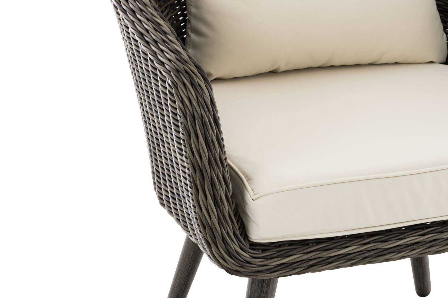 Sessel Ameland Rund cremeweiß 40 cm (Dunkelgrau) grau-meliert-4