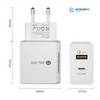 emissimo USB + USB-C Schnellladegerät mit LED Ladegerät bis 20 Watt PD20 Quick Charge weiß
