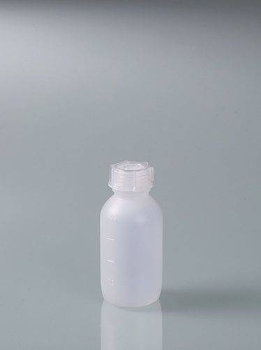 Weithalsflasche aus HDPE, mit geprägter Inhaltsskala, 250 ml, VE = 72 Stück-1