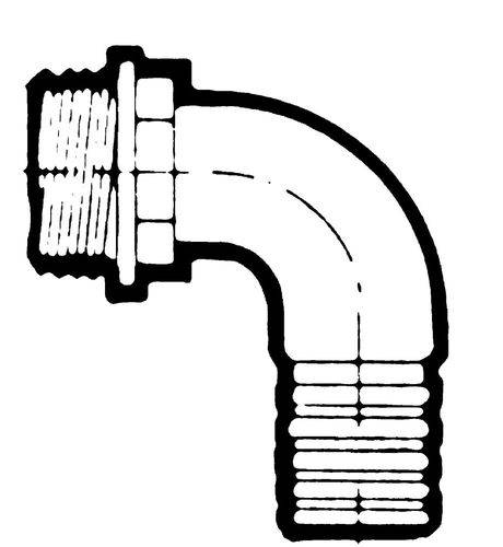 Schlauchtülle, 90° abgewinkelt, mit Außengewinde, 1/2", VE = 10 Stück-0