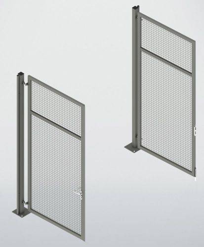 Trennwandsystem 9200, Doppelflügeltor, B 3000, H 2950 mm, staubgrau-1