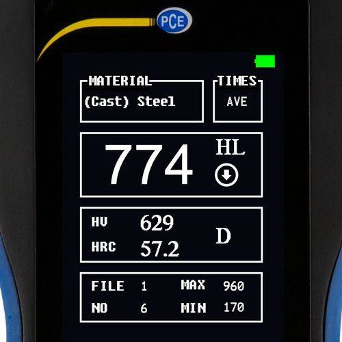 Härtemessgerät PCE 2900, für metallische Werkstoffe, HRC, HRB, HV, HB, HS-1