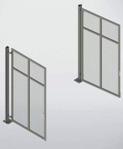 Trennwandsystem 9200, Doppelflügeltor, B 3500, H 2950 mm, staubgrau-2