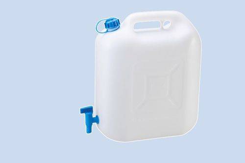 Wasserkanister ECO, 22 l ,naturfarbend, mit fest montierter Ablasshahn, VE = 3 Stück-4