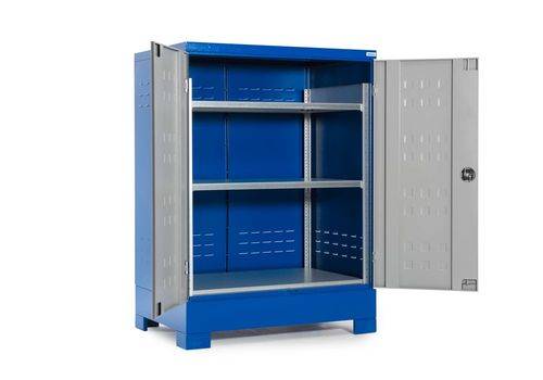 SteelSafe Gefahrstoffdepot D2, mit Türen und Stahlregal für Kleingebinde-1