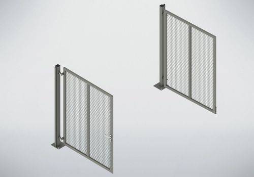 Trennwandsystem 9200, Doppelflügeltor, B 3500, H 2200 mm, staubgrau-0