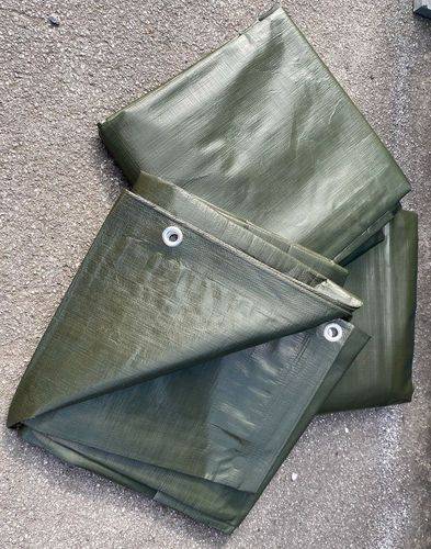 Gewebeplane aus Polyethylen mit Aluminiumösen, olivgrün, beidseitig laminiert, 180 g/m², 2 x 3 m-0