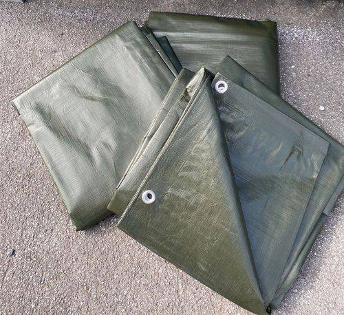 Gewebeplane aus Polyethylen mit Aluminiumösen, olivgrün, beidseitig laminiert, 180 g/m², 2 x 3 m-1