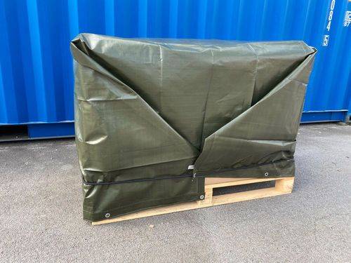 Gewebeplane aus Polyethylen mit Aluminiumösen, olivgrün, beidseitig laminiert, 180 g/m², 2 x 3 m-2