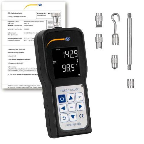 Kraftmessgerät PCE-FM, für Zug- und Druckspannung, bis 200 N, int. Kraftmesszelle + ISO-Zertifikat-0
