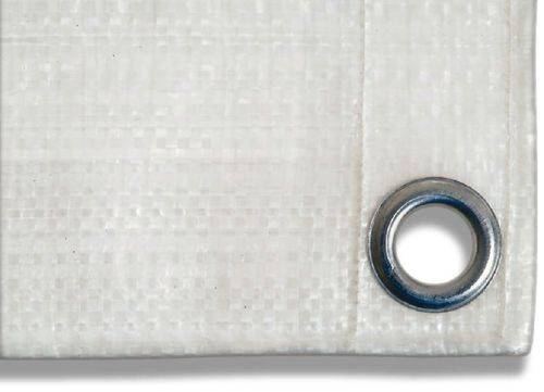Abdeckplane mit Ösen, aus HDPE-Bändchengewebe, 2-seitig beschichtet, natur, 90 g/m², 8 x 10 m-1