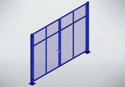 Trennwandsystem 9200, Doppelflügeltor, B 4000, H 2950 mm, ultramarinblau-0